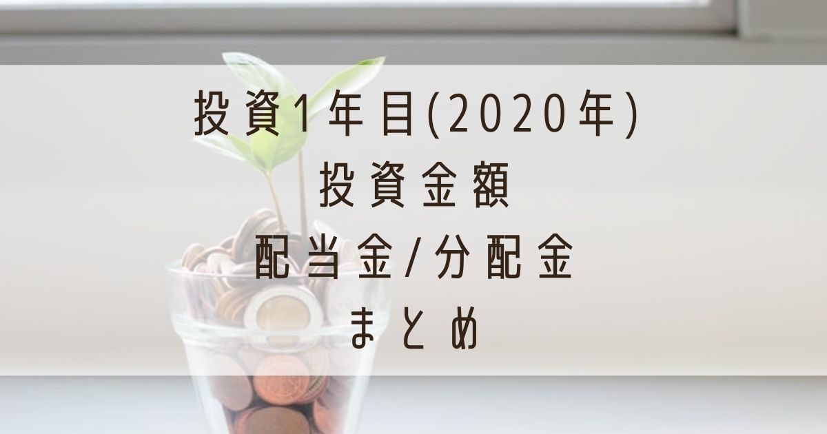 投資1年目(2020年)投資金額と配当金・分配金まとめ